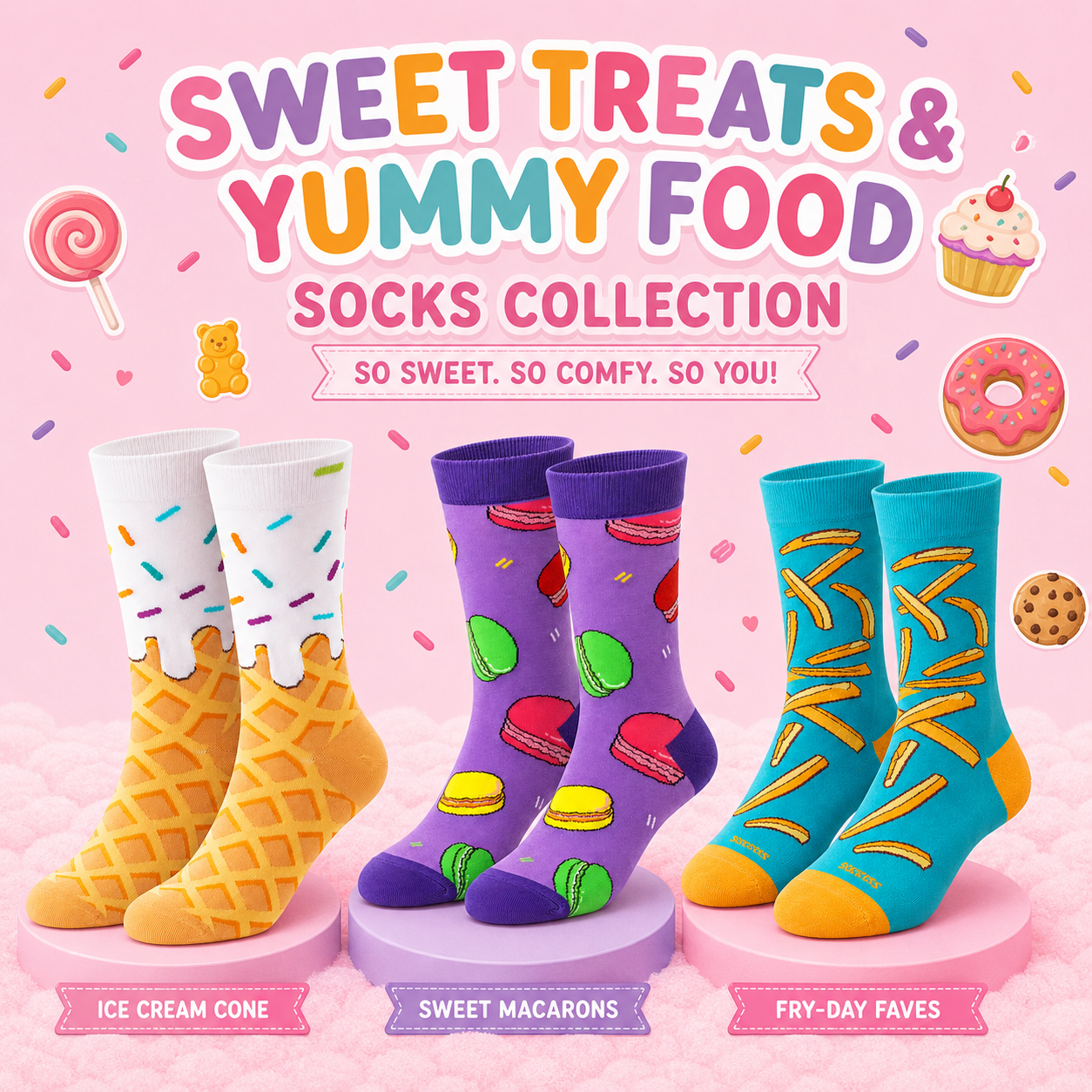 Sweet Treats & Yummy Food Socks