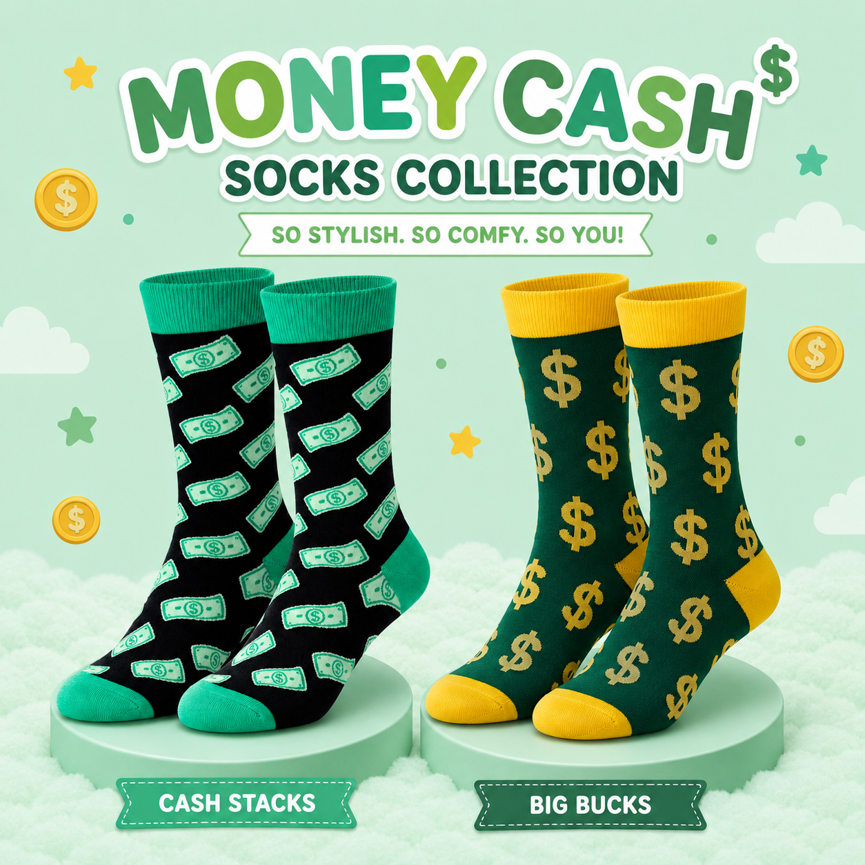 Money & Cash Socks