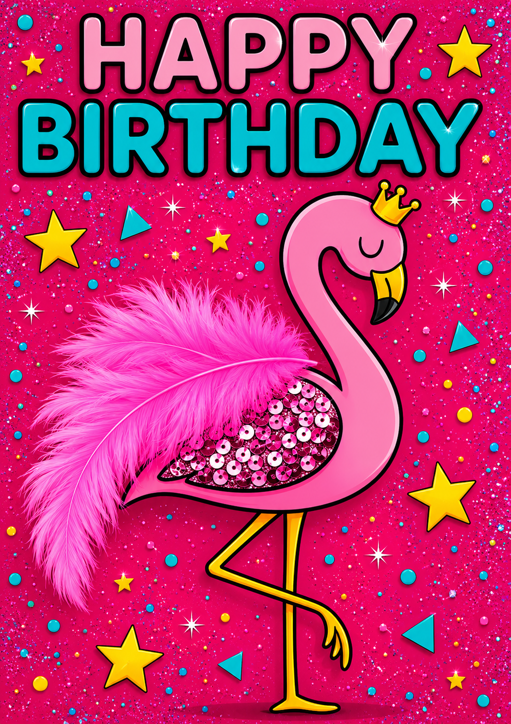 Happy Birthday Flamingo Card & Matching Flamingo Socks