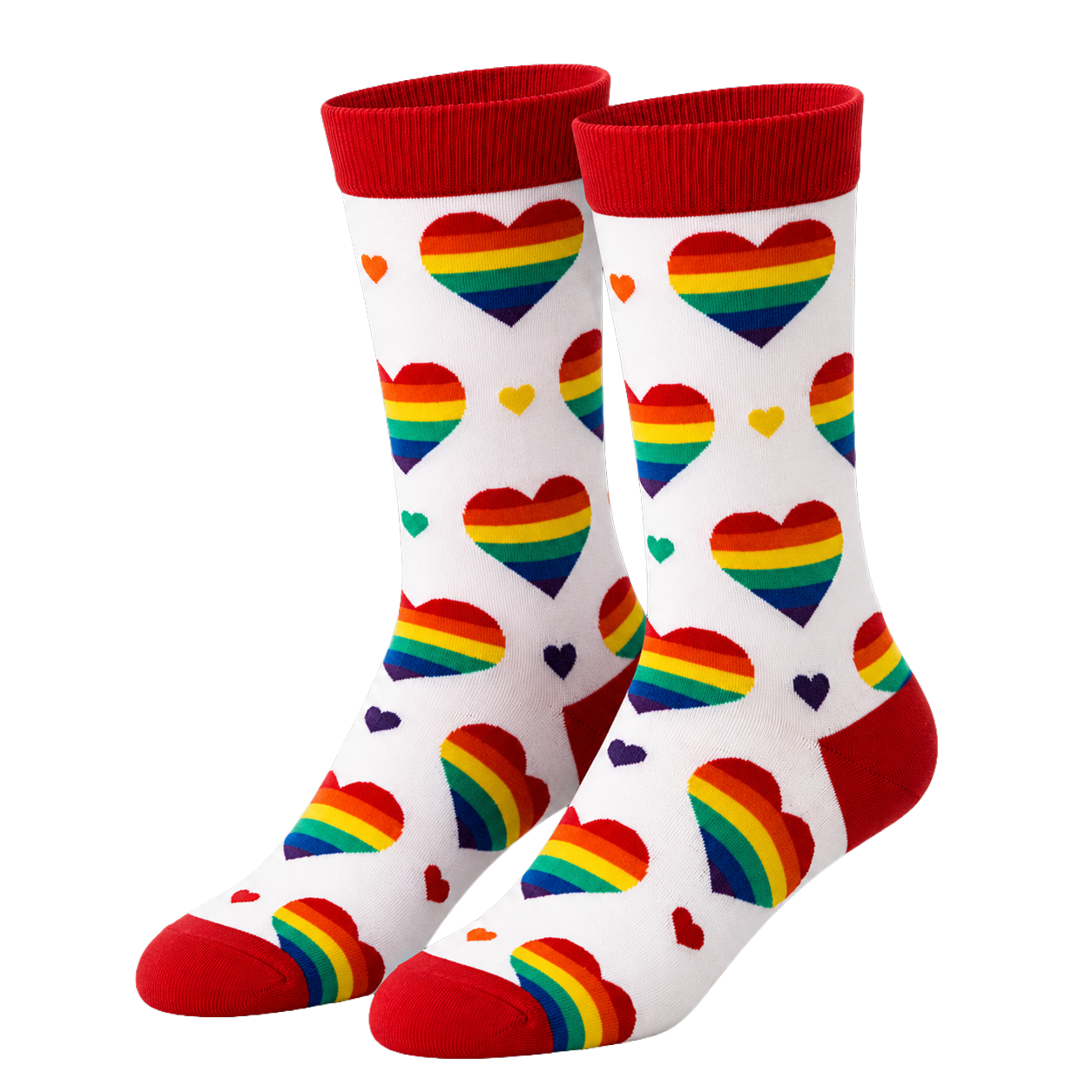 LGBTQ Socks Rainbow Hearts