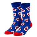 Blue and Red Love Heart Socks