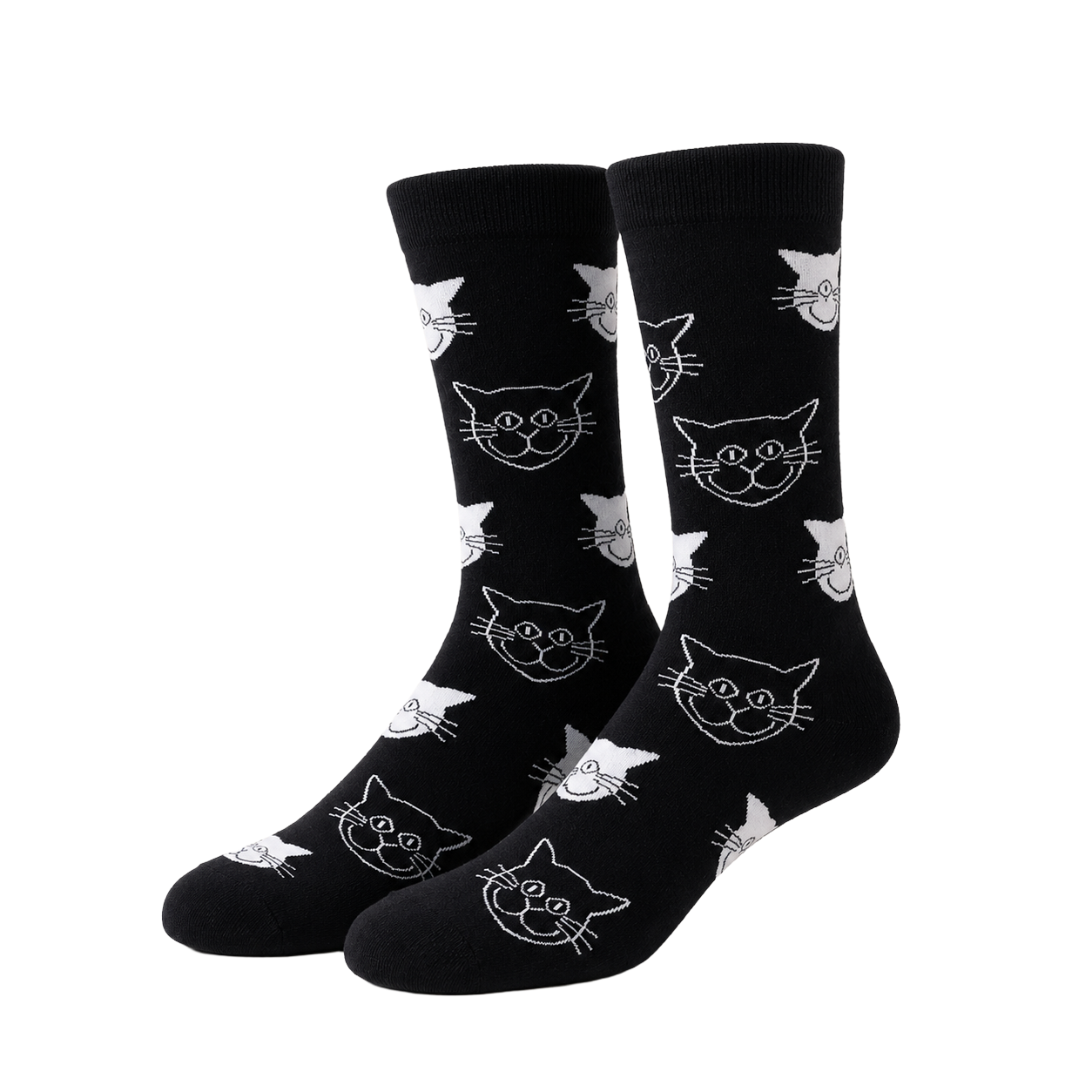 Black and White Cat Socks