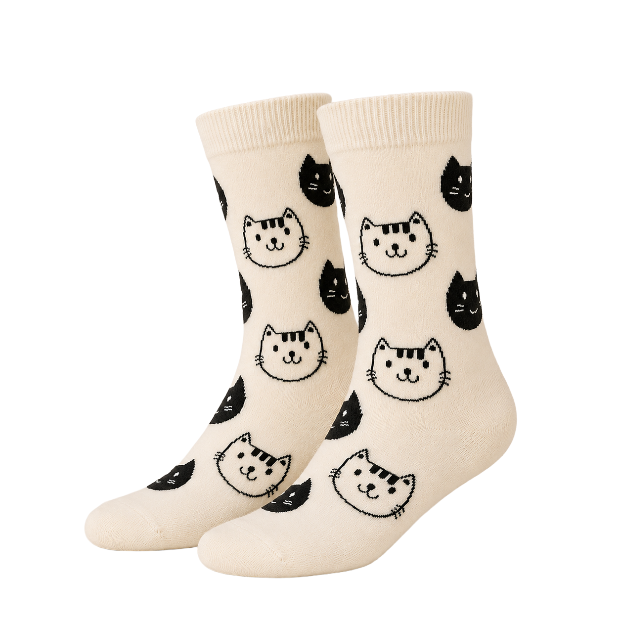 Black & White Cat Socks