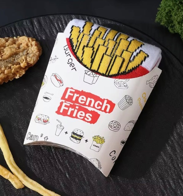 French Fry Socks in a Box