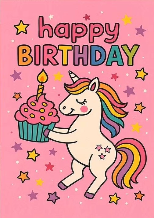 Pink Unicorn Socks & Unicorn Birthday Card