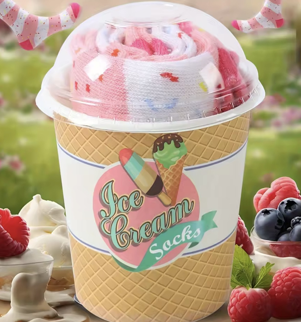 Ice Cream Socks in a Cup Gift Box