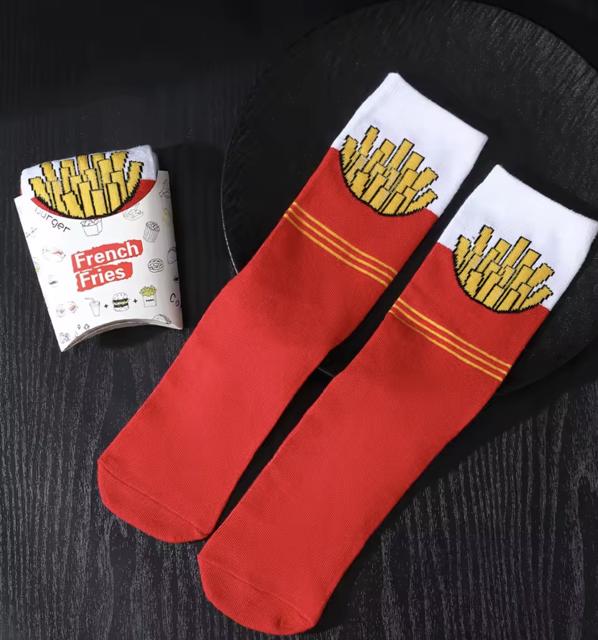 French Fry Socks in a Box
